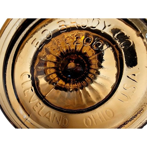 Vintage E O BRODY Co Brown Thumbprint Footed Compote 1980's #4200 Cleveland OH - Picture 4 of 6